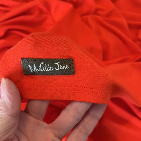 Matilda Jane flaming orange szL sleeveless braided tassel tie maxi dress EUC - Image 5