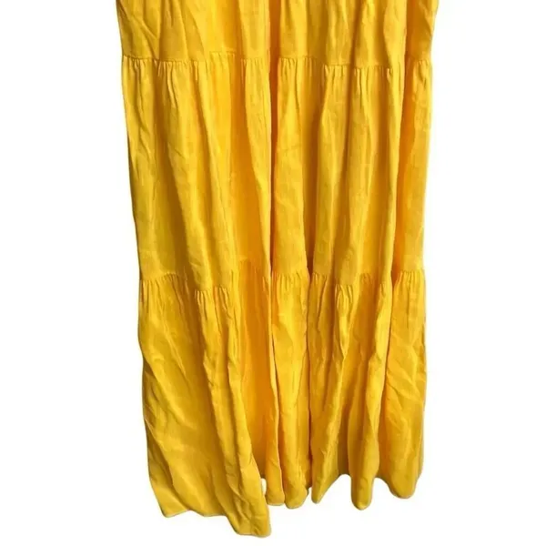 495. Antonio Melani sun yellow v neck Linen blend maxi dress size 4 - Image 8