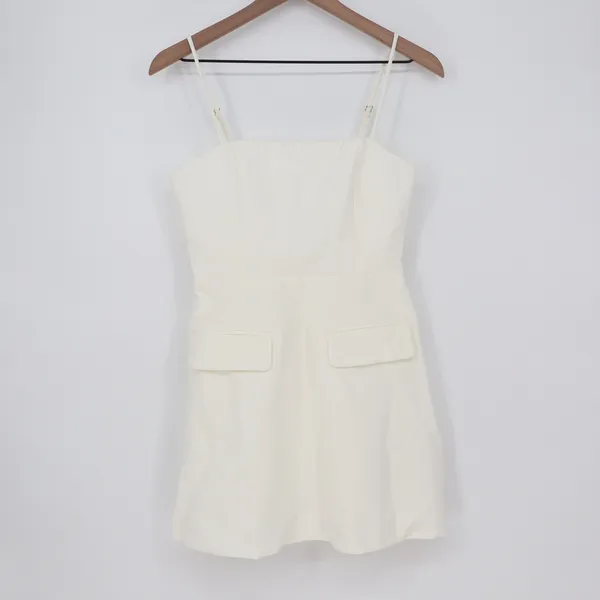 Showpo Katia Mini Dress White Strappy Corset A Line Size 4 - Image 2