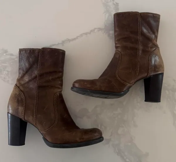 gianni bini brown genuine leather ankle boots - Image 3