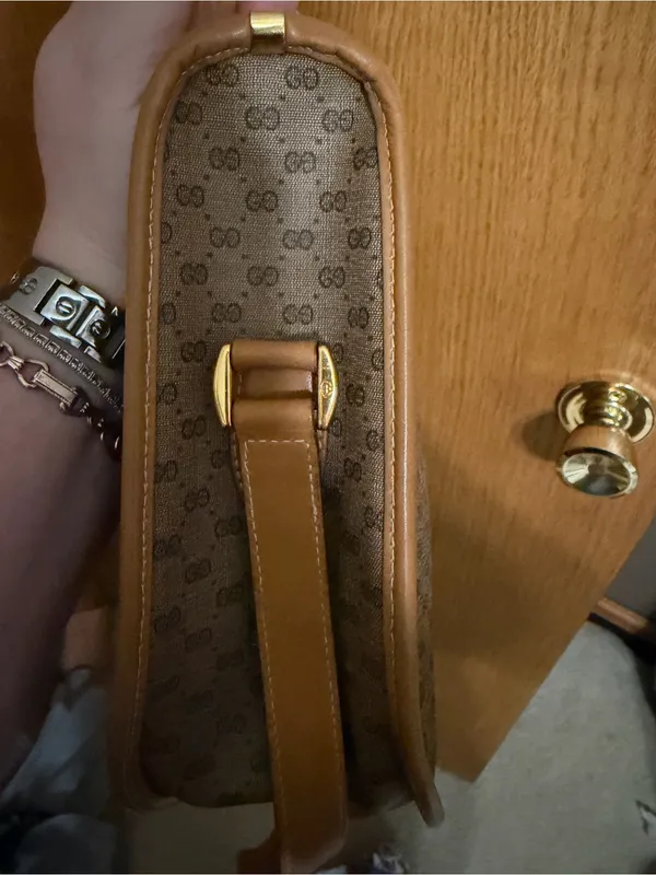 Gucci Monogram Crossbody Bag with Scarf Accent vintage - Image 10