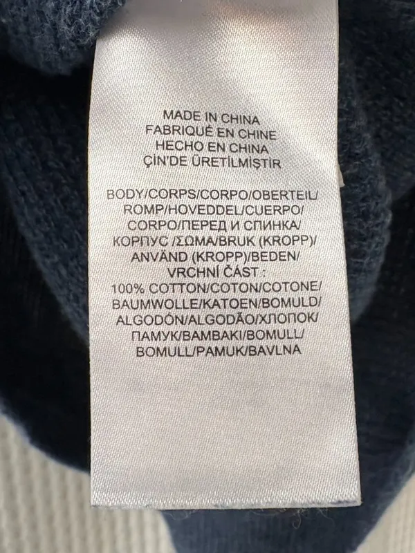 Lauren Ralph Lauren chambray blue gray hooded pullover waffle weave sweater MED - Image 2