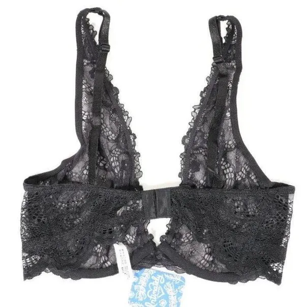 Free People NWT Bra Lace Plunge 32D In black - Image 3