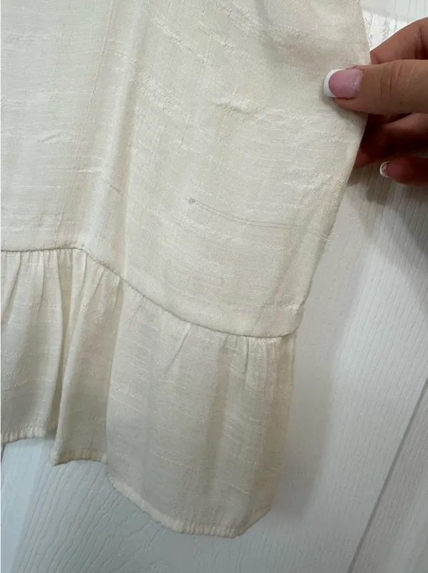 Miss Daisy Cream Sheer Embroidered Floral Tank Size Small - Image 5