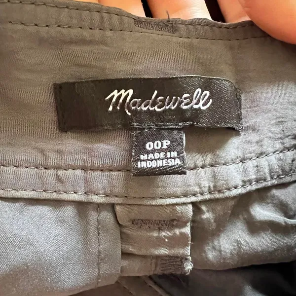 Madewell the petite harlow wide-leg cargo pant size 00P gray viscose - Image 6