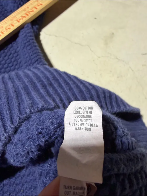 Aerie Navy Knit V‑Neck Cardigan Sweater with 'A' Patch large - Image 6