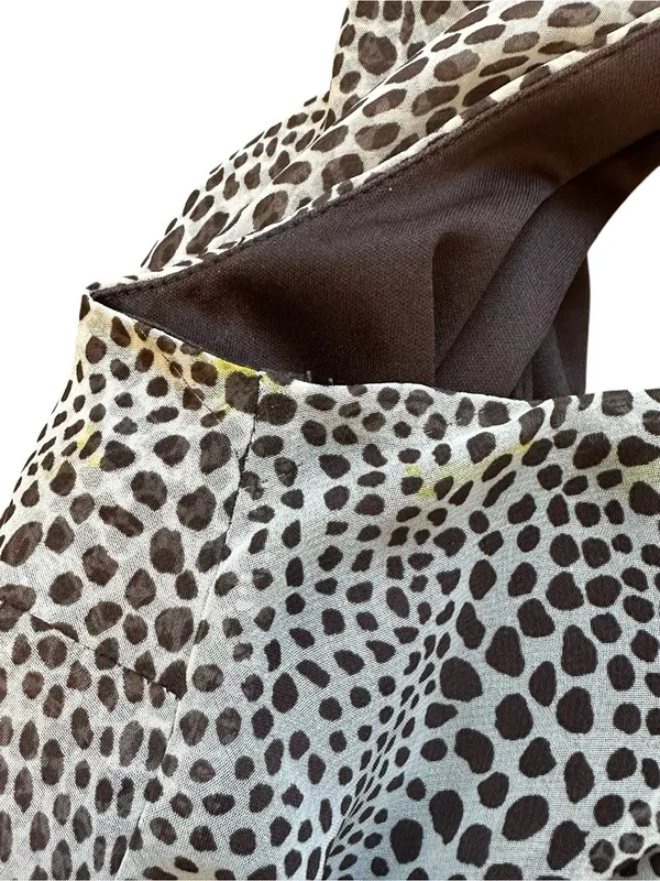 Believe Brown Cream Polka Dot Bias Cut Midi Dress Sleeveless Feminine Party - Image 4