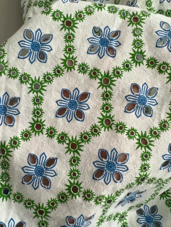 2000s Victoria's Secret blue and green floral slip Size S - Image 5