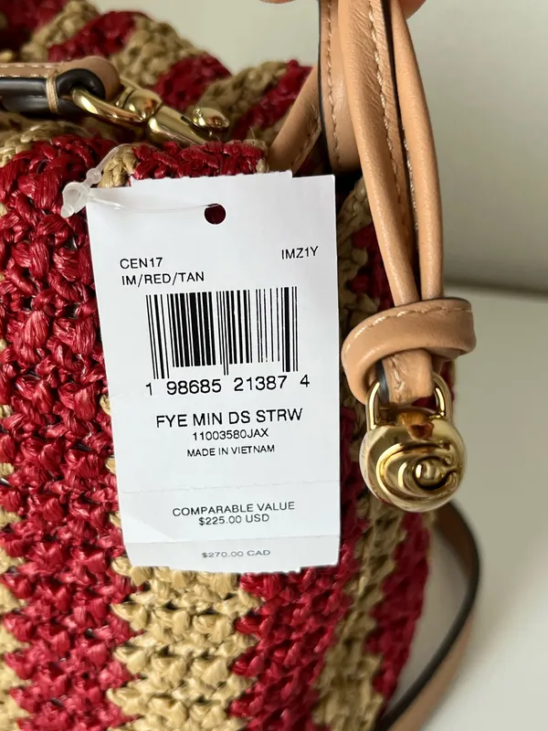 Coach Faye Mini Drawstring Bag With Stripes  - Image 7