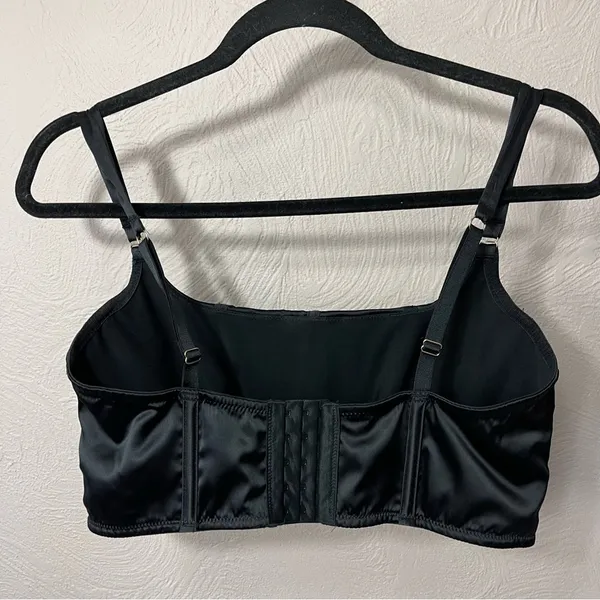 Black Satin Corset Top Size L - Image 2
