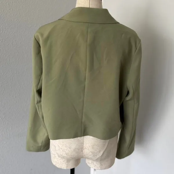 Avec Les Filles green cropped blazer - Size XL - Image 3
