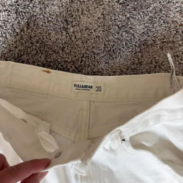 Pull&Bear white wide-leg jeans, size US 2 - Image 6