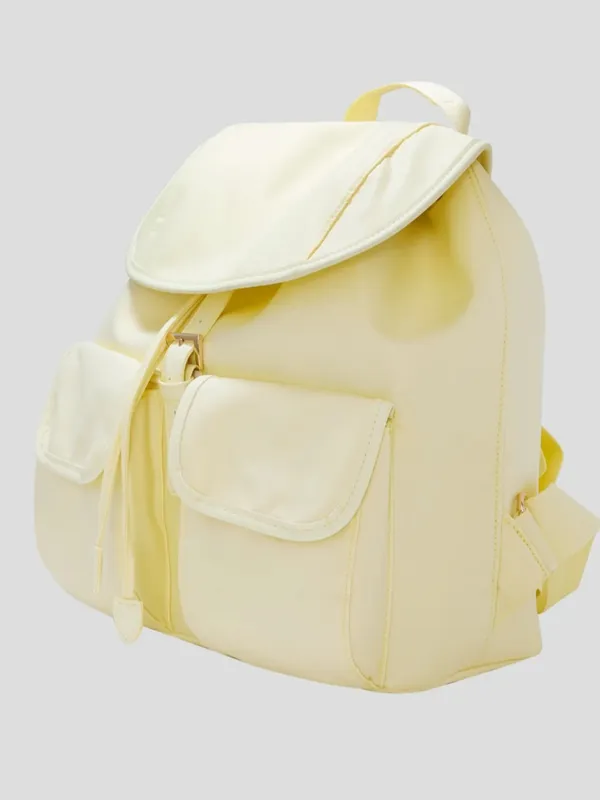 NWT Year of Ours Soft Pale Yellow Drawstring Backpack - Image 2