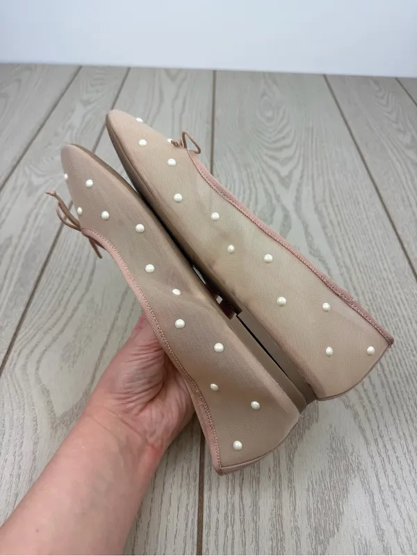 On 34th Women's Friyaa Mesh Ballet Flats 10M Nude White Pearl $69.50 - Image 3