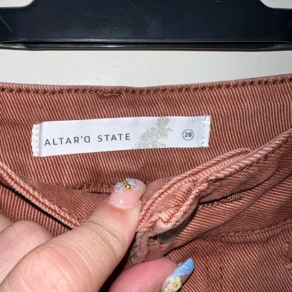 Altar'd State Rosewood Embroidered Straight-Leg‎ Jeans - Image 4