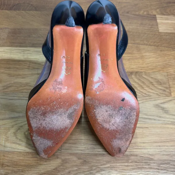 Garolini Vintage Sling Back Heels Rainbow Toe Women's 9.5N Pointed Toe Flawed - Image 7