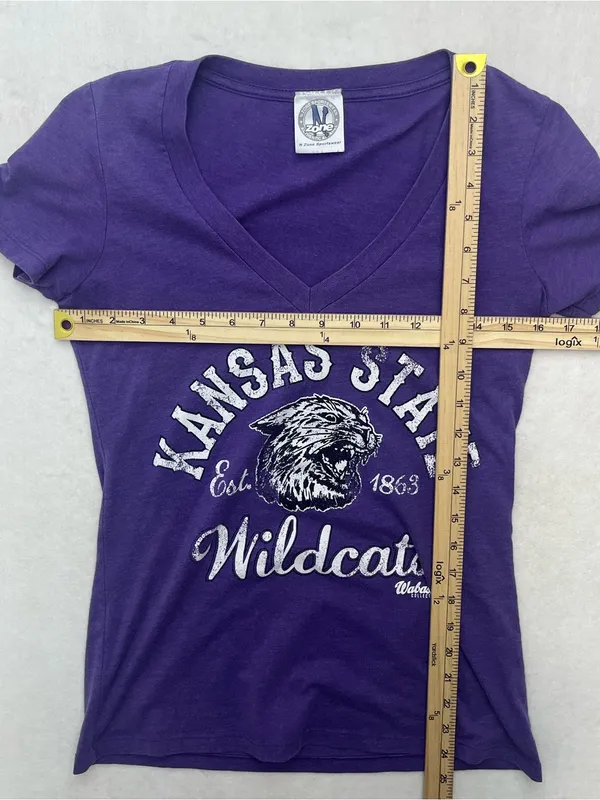 N Zone Sportwear Kansas State Wildcats Wabash Collection V-Neck T-Shirt Medium - Image 10