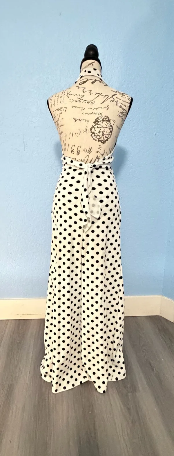 SHEIN Polka Dot Halter Maxi Dress with Rosette Accent - Size M (US 6) - Image 14
