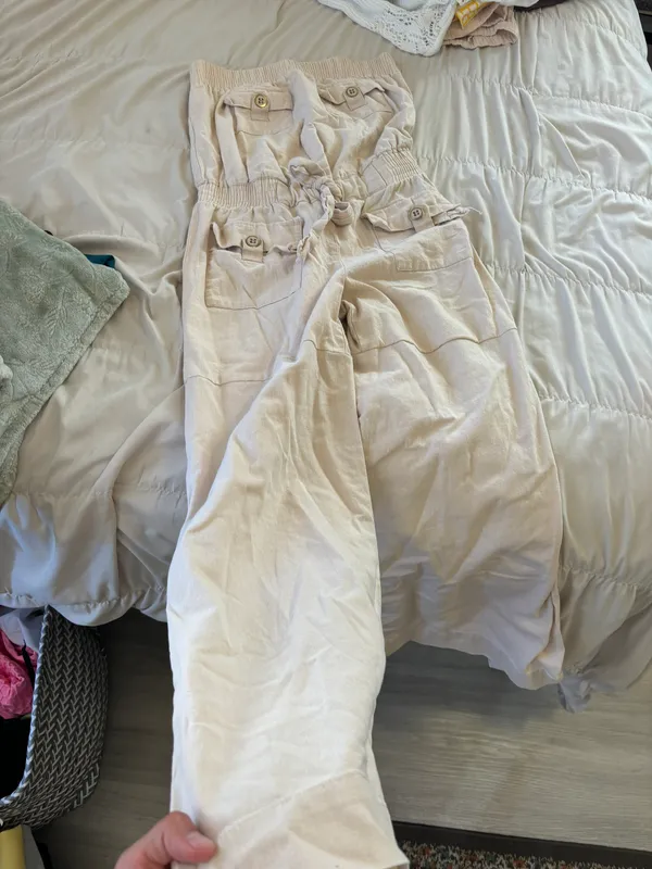 Beige Cargo Jumper Tan Size M - Image 9