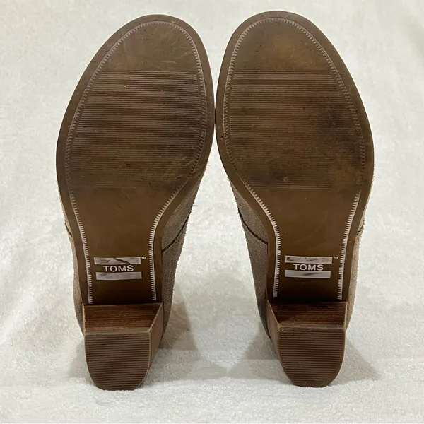 Toms Tan Lunata Suede Lace-Up Heeled Booties Size 7 - Image 11