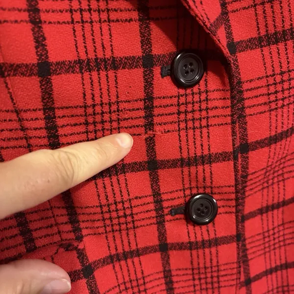 Vintage Pendleton Red Black Plaid Wool Blazer Women’s 14 Made USA Preppy Tartan - Image 4