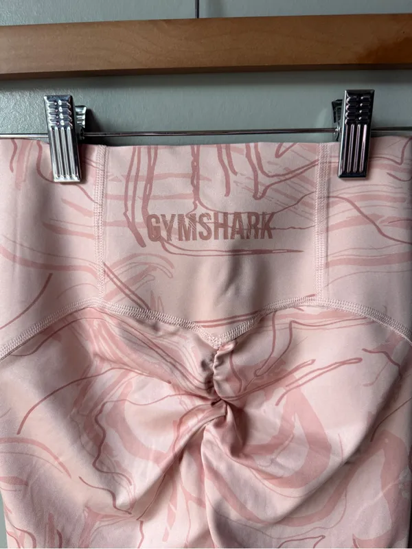 Gymshark Pink Abstract Print High Waisted Leggings Size XS - Image 4