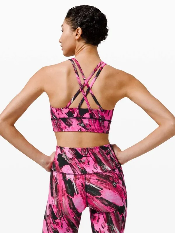 Lululemon Energy Bra Long Line medium B-D Incentive Refresh Multi W2BVKS Sz 4 - Image 2