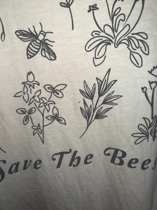 American Eagle Save The Bees Graphic Tee Cream Oversized Short Sleeve - Image 4