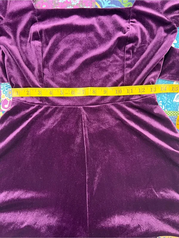 Lulu's Feeling Cheery Purple Velvet Long Sleeve Tie-Back Romper - Image 8