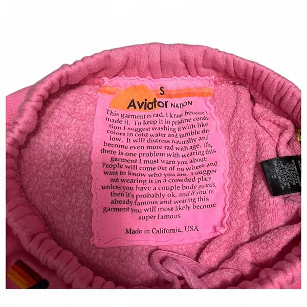 Aviator Nation Pink Rainbow 5 Stripe Sweatpants - Image 3