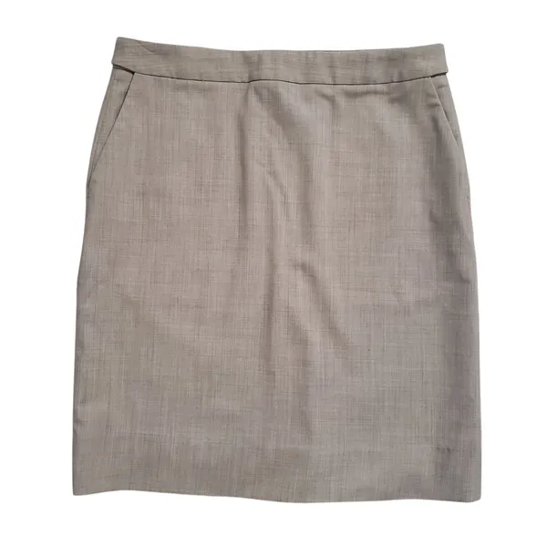 Twinhill Skirt Womens 6 Beige Wool Blend Crosshatch Business - Image 2