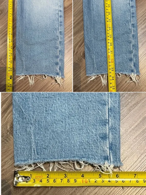 Levi’s Premium 501 Cropped Jeans 24 Rare Style Big E Raw Hem $108 - Image 9