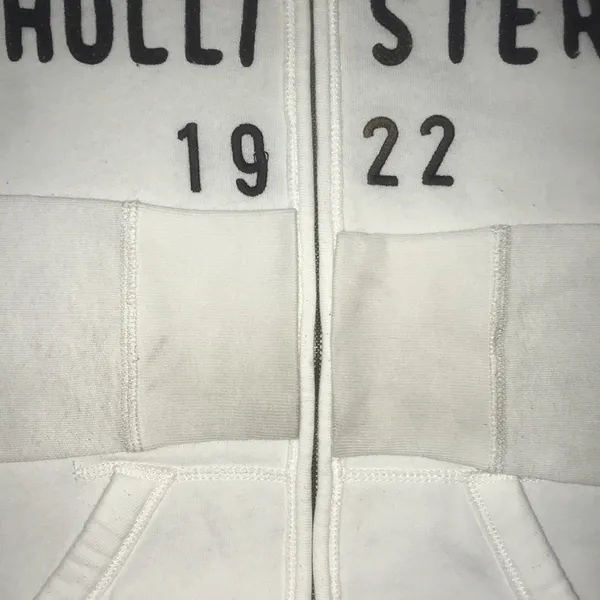 HOLLISTER California 1922 zip up hoodie white with black lettering Y2K size M - Image 8
