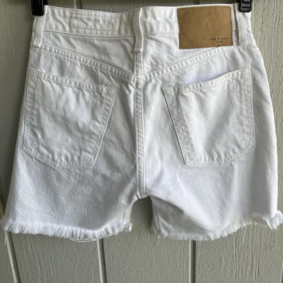 Rag & Bone Maya Ultra High Rise 5” Midi Short Organic Cotton in Summer‎ White 27 - Image 7
