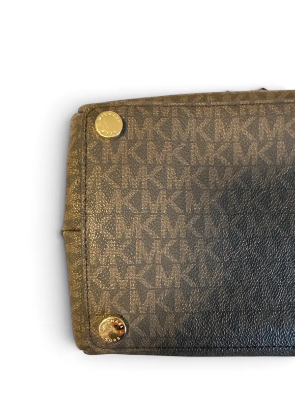 Michael Kors Teagen Large Logo Shoulder Bag Brown MK Monogram EUC purse handbag - Image 6