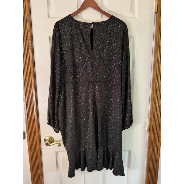 Torrid Party Dress Sparkle Ruched Long Sleeve Plus‎ Size 2 / 2X - Image 11