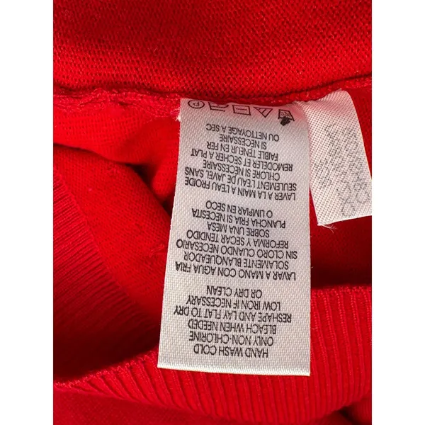 Calvin‎ Klein Sweater Women Large Red Mock Neck Button Shoulder Knit Long Sleeve - Image 8