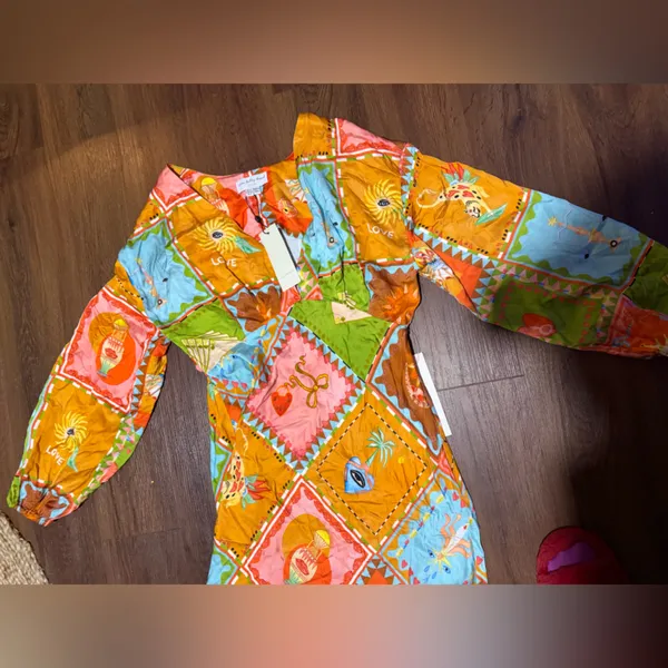 Never fully dressed NWT Soller Emma Dress $228 satin printed spring revolve boho - Image 14