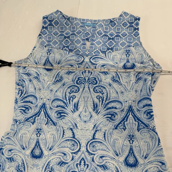 J‎ McLaughlin Blue Catalina Cloth Sleeveless A Line Dress Size MEDIUM - Image 7