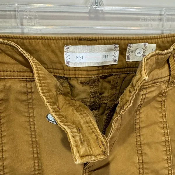 Anthropologie Hei‎ Hei Khaki Cotton Stretch Pants Size 26 - Image 5