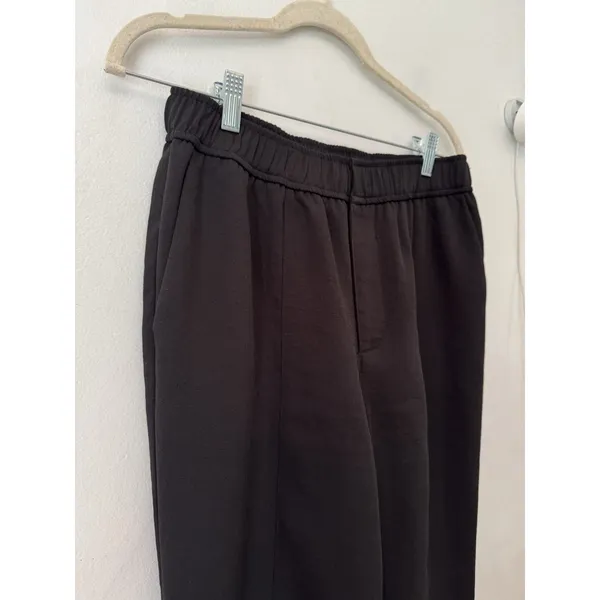 Current Air Black Pull On High Rise Straight Leg Textured Black Trouser Pants M - Image 3