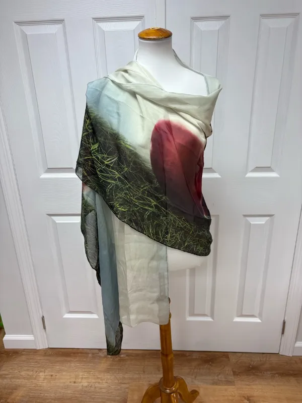 Edward Roth - New York - Hand Paint Silk Scarf - 80"x25". NEW‎ in Bag. - Image 2