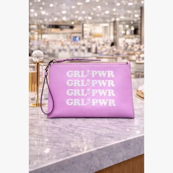 Rebecca Minkoff Girl Power Leather Zip Pouch Clutch - Light Orchid Pink - Image 2