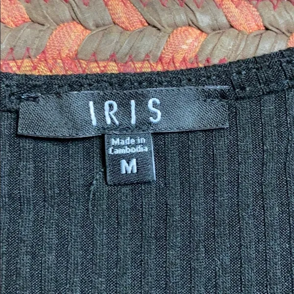 Iris BLACK RIBBED BASIC TOP - Image 2