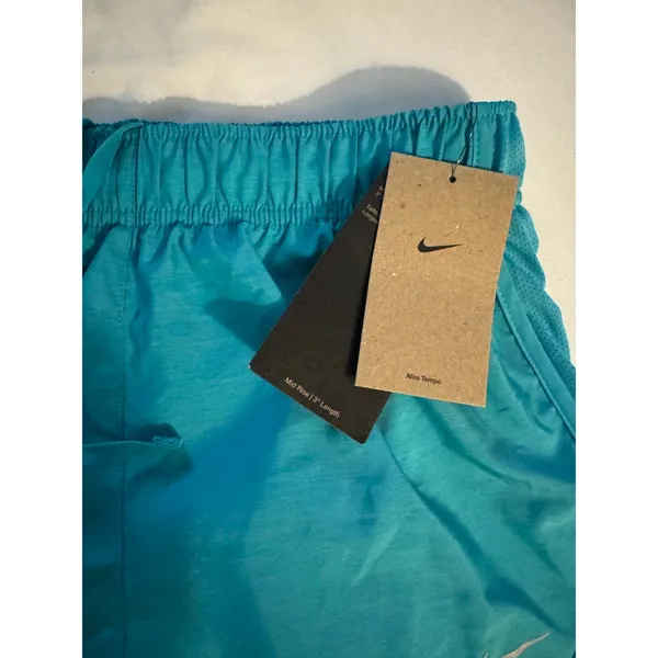Nike Tempo Dri-FIT Mid-Rise Brief Lined Running Shorts Turquoise Blue Small NEW - Image 6