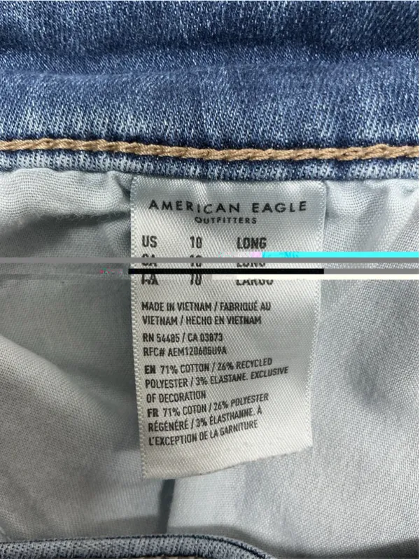 Womans Excellent American Eagle High Rise Jegging Stretch Blue Jeans Size 10 - Image 5