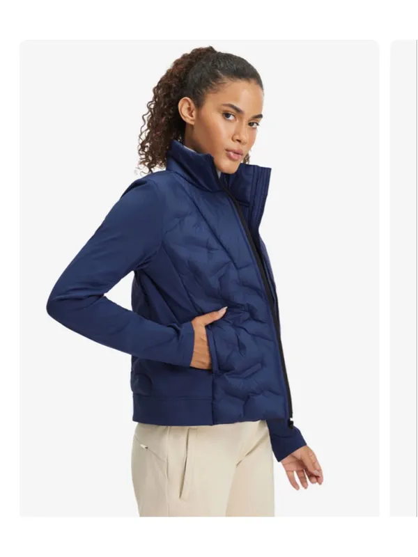 NEW Maelreg Lightweight Performance Windproof Collar Full Zip Puffer Jacket S - Image 5