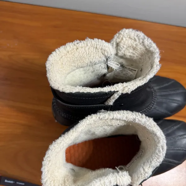 SOREL Winter Fancy Ankle Rain Snow Buckle Duck Boots Black‎ Leather Slip On 8.5 - Image 6