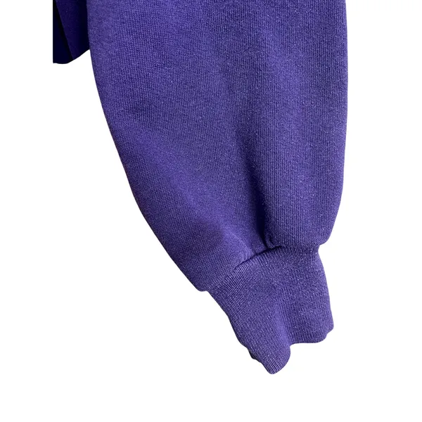 Vintage 90s Purple Jerzees Blank Crewneck Sweatshirt Size XL‎ Made in the USA - Image 5