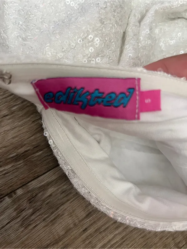 Edikted strapless sequin bow front crop top - Image 10